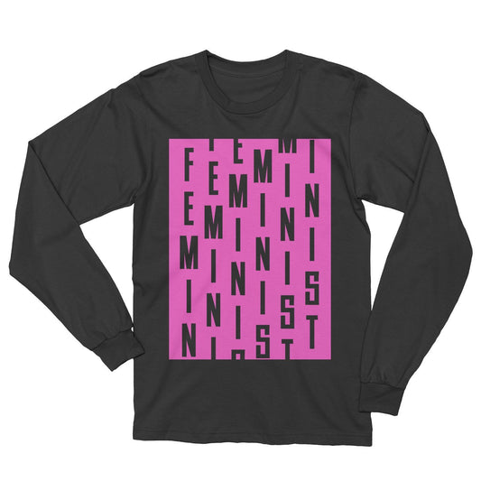 Feminist Long Sleeve T-Shirt (unisex) | Feminism Long Sleeve Tee Pink Black White