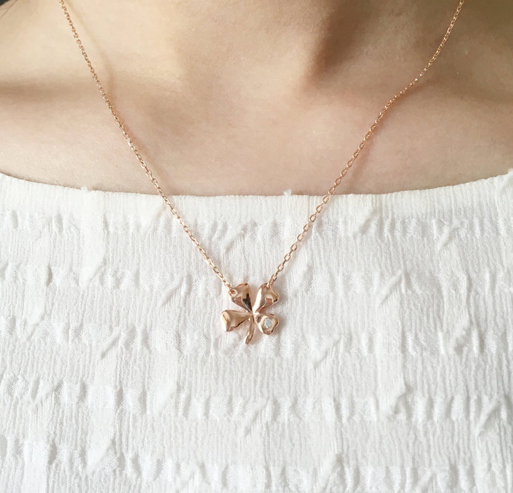 Four Leaf Clover Pendant Necklace - Simple Design - Necklace for Women - 925 Sterling Silver
