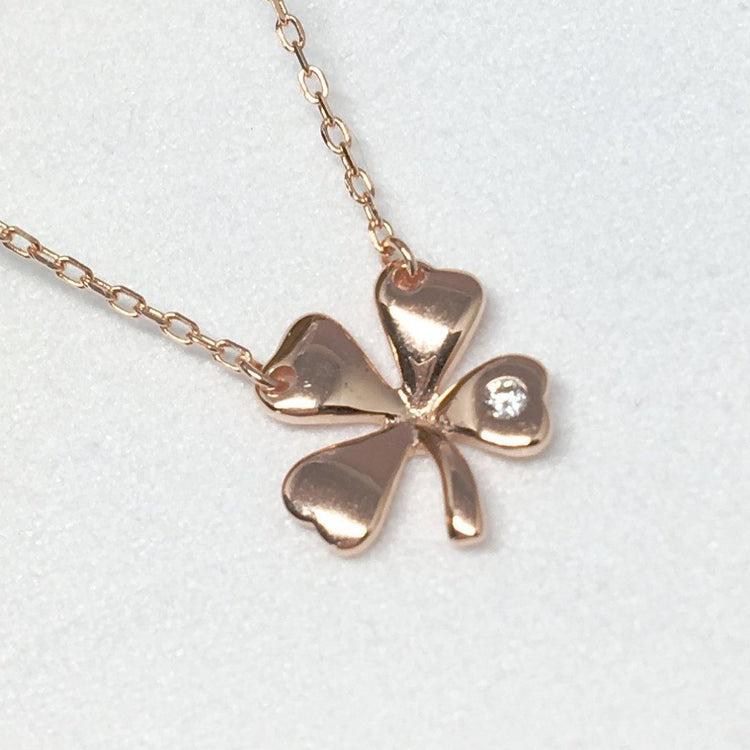 Four Leaf Clover Pendant Necklace - Simple Design - Necklace for Women - 925 Sterling Silver