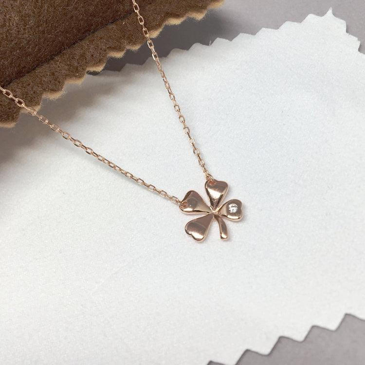 Four Leaf Clover Pendant Necklace - Simple Design - Necklace for Women - 925 Sterling Silver
