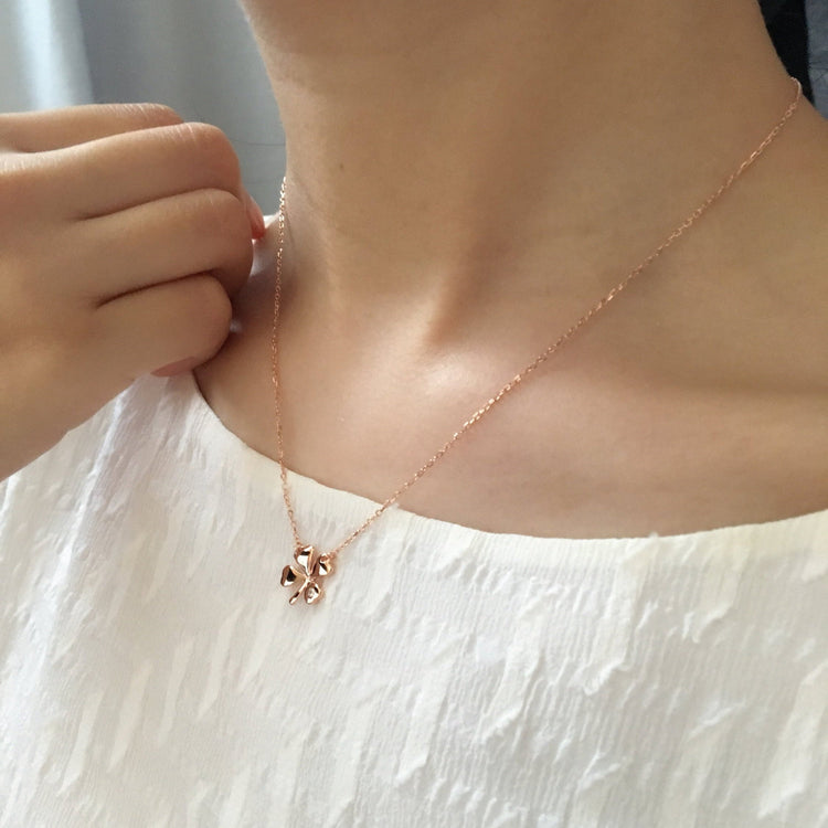 Four Leaf Clover Pendant Necklace - Simple Design - Necklace for Women - 925 Sterling Silver