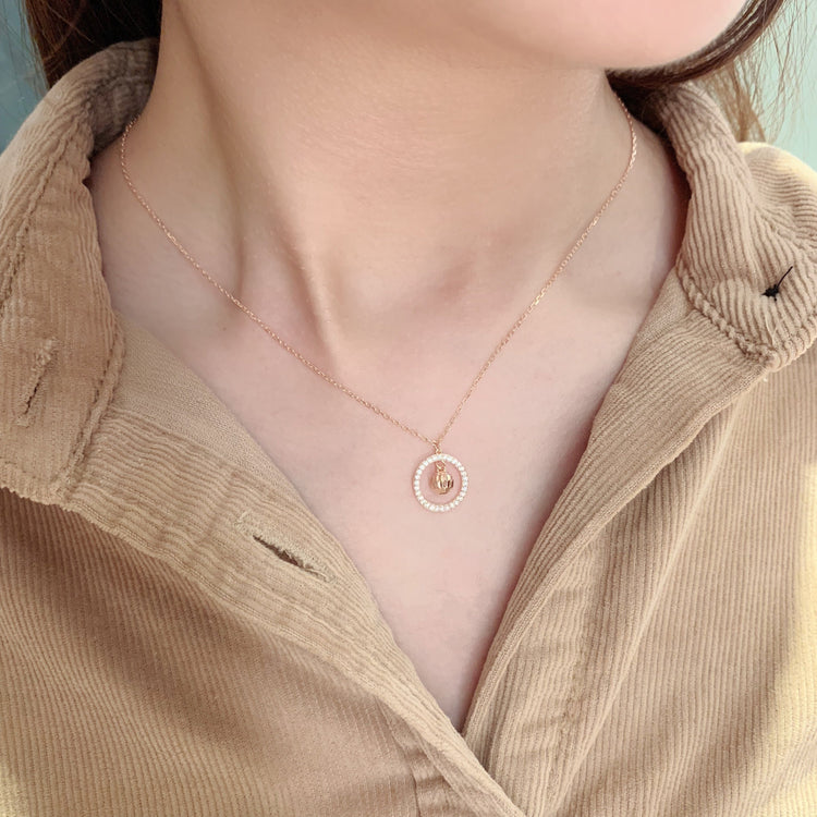 Bell Charm Necklace, Jingle Bell, Sterling Silver Bell Necklace, Wreath Stud, Circle Pendant Necklace, Gift For Her, 925 Sterling Silver