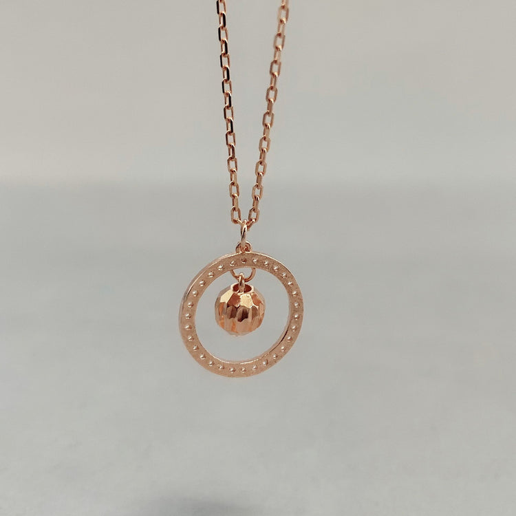 Bell Charm Necklace, Jingle Bell, Sterling Silver Bell Necklace, Wreath Stud, Circle Pendant Necklace, Gift For Her, 925 Sterling Silver