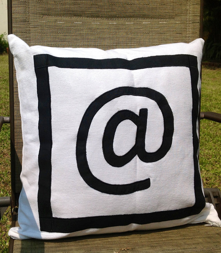 30% OFF, Black and white monogram pillow, Custom Symbol Pillow Monogram1, 18" x18" , Black White Monogram throw pillow cover