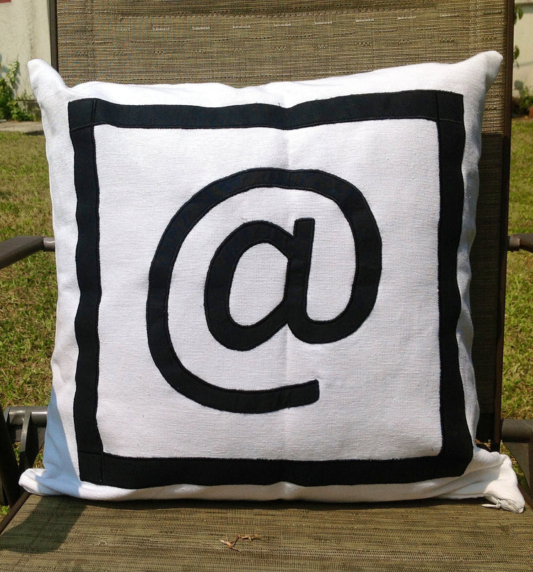 30% OFF, Black and white monogram pillow, Custom Symbol Pillow Monogram1, 18" x18" , Black White Monogram throw pillow cover