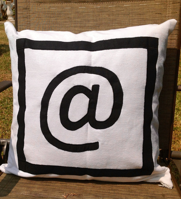 30% OFF, Black and white monogram pillow, Custom Symbol Pillow Monogram1, 18" x18" , Black White Monogram throw pillow cover