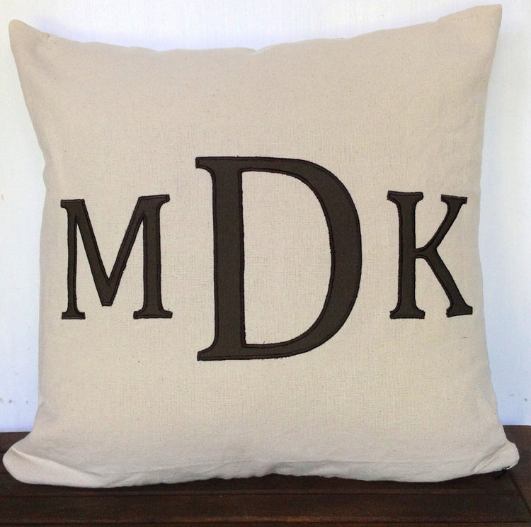 Great gift ideas for her birthday, Three Letter Pillows, Personalized monogram covers 16x16