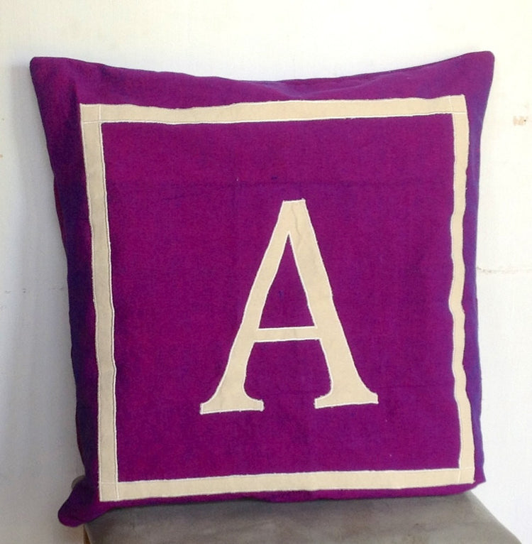 30% OFF Euro Pillows Monogram Personalized monogramed 26 inch purple shams -customized letter cushion cover-floor cushions