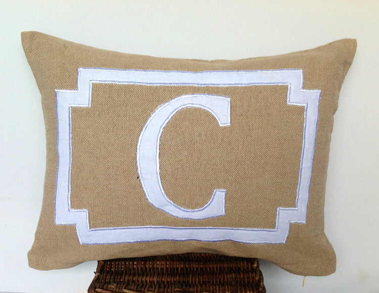 30% OFF Shabby Chic Pillows, Wedding Gift, Monogram Lumbar Pillows, Nursery Pillows, Alphabet Pillows