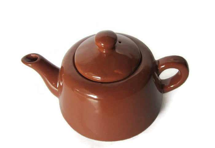 Mid century ceramic. Vintage teapot. Kettle. Ceramic teapot. Tea kettle. Brown teapot. Small teapot. Mid century teapot. Small kettle.