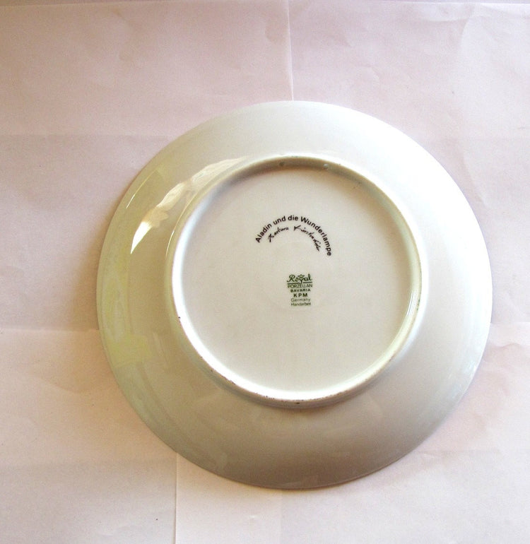 Wall hanging plate. Hanging plate. Mid century plate. Mid century wall hanging. German porcelain. German china. KPM. Alladin and magic lamp.