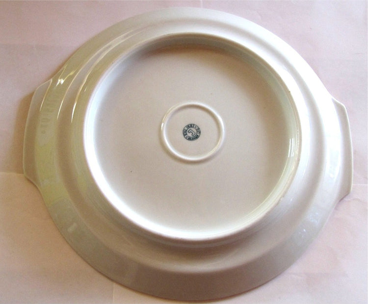 Platter vintage. Cake plate. Ceramic platter. Trinket tray. Cake platter. Gold trim dish. Fruit design. White ceramic round platter.