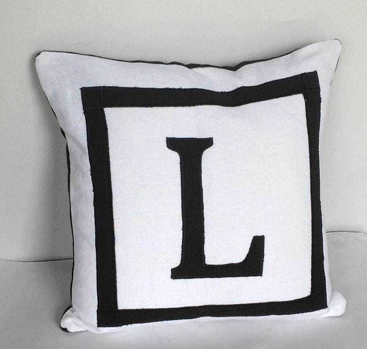 30% OFF Black and white Reversible letter throw pillows-18 inches cover, customized in any two letters or symbols