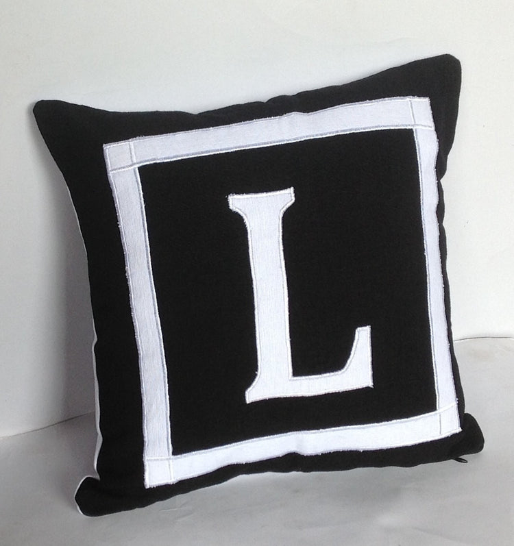 30% OFF Black and white Reversible letter throw pillows-18 inches cover, customized in any two letters or symbols