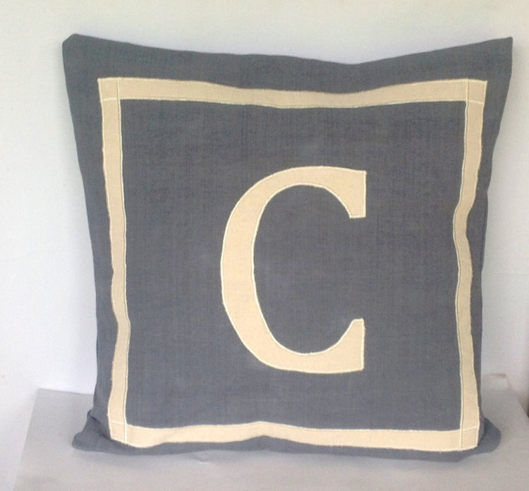 30% OFF Gray personalized monogram throw pillow cover, Gray customized letter cushion 18x18, Gray Sofa Home Decor, Grey Monogram Pillows