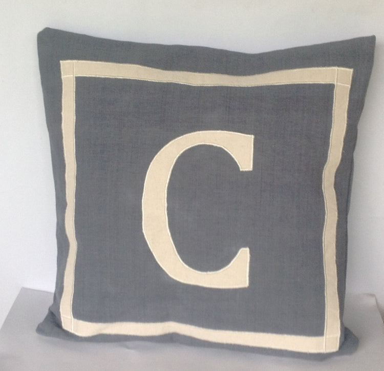 30% OFF Gray personalized monogram throw pillow cover, Gray customized letter cushion 18x18, Gray Sofa Home Decor, Grey Monogram Pillows