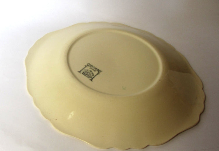 Serving platter. Mid century ceramic. Floral china. Gold trim. Trinket tray. Porcelain dinnerware. Porcelain platter. J G Meakin. Sunshine.