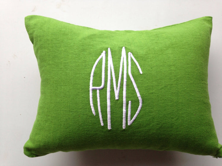 Monogram Pillows -Three Letters Monogram Pillows-Custom Lumbar Monogram Pillow-Initial Cushion- Wedding Pillow-12x18