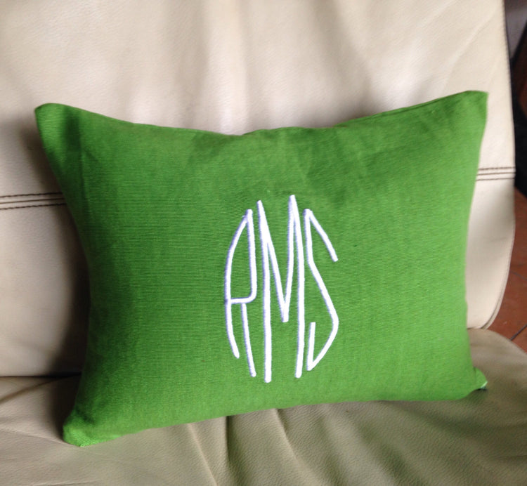 Monogram Pillows -Three Letters Monogram Pillows-Custom Lumbar Monogram Pillow-Initial Cushion- Wedding Pillow-12x18
