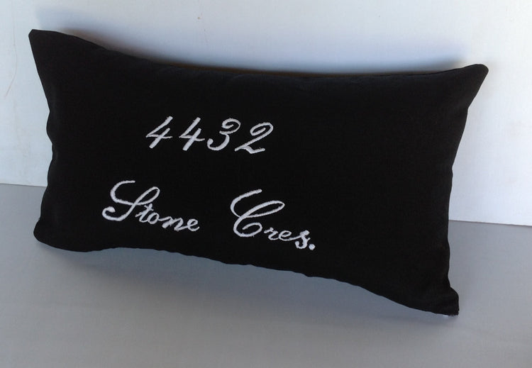 Outdoor Pillow Covers, housewarming gifts ideas, Outdoor/Indoor House Number Black Pillow Cover, Outdoor Pillow Monogrammed,  porch Pillows