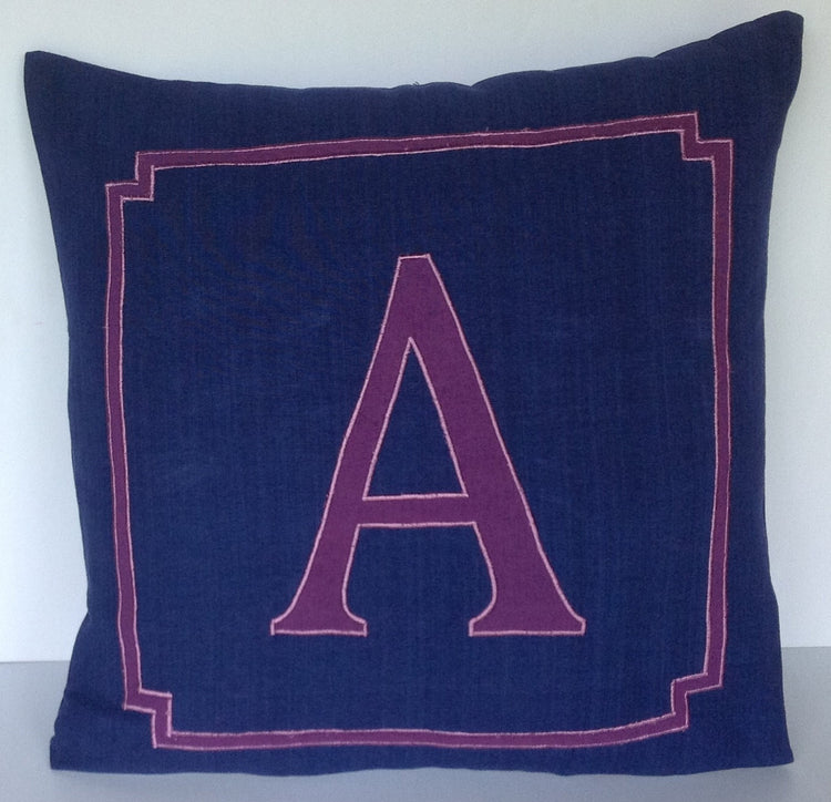 NavyBlue Euro shams, Bedroom Decor Navy,Navy Personalized Monogram Pillow, Decorativ Throw Pillows,26x26 Alphabet pillows
