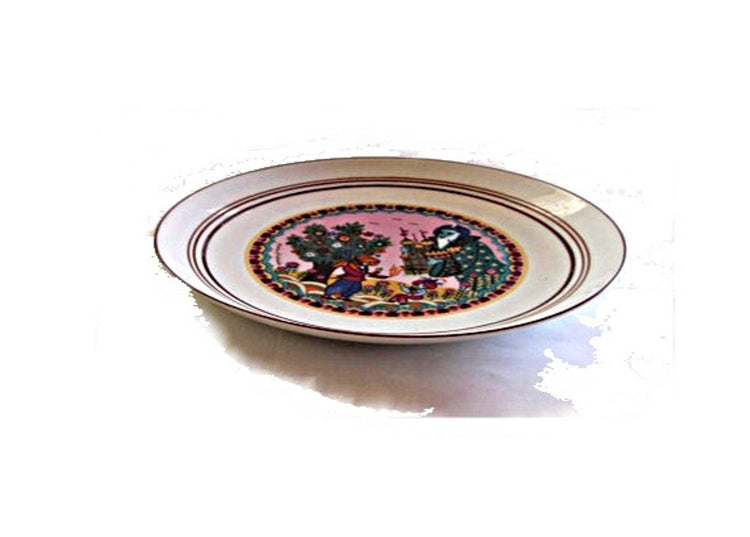 Wall hanging plate. Hanging plate. Mid century plate. Mid century wall hanging. German porcelain. German china. KPM. Alladin and magic lamp.