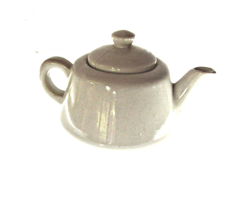 Old ceramic teapot. Mid century ceramic tea kettle. Small teapot. White teapot. Vintage.