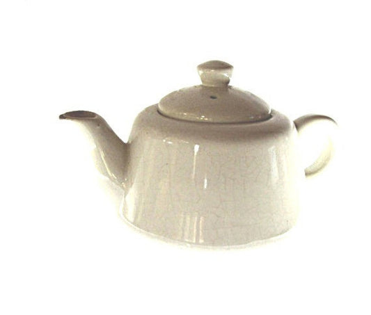 Old ceramic teapot. Mid century ceramic tea kettle. Small teapot. White teapot. Vintage.