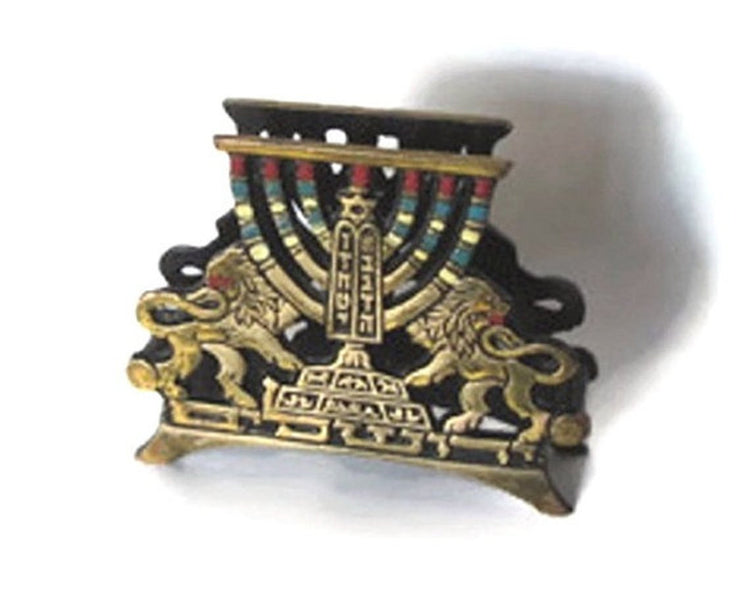 Star of david napkin holder vintage. Jewish gift. Letter holder. Mail holder. Home office desk. Brass letter holder. True vintage.