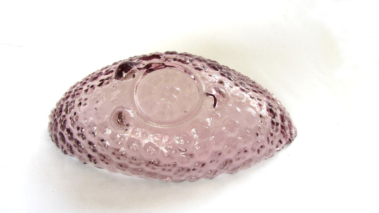 Small bowl. Candy dish. Trinket dish. Textured glass footed bowl. Purple bowl. Small purple footed glass bowl. Vintage.