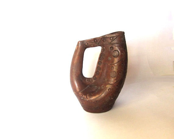 Pottery handmade. Vintage pitcher. Pottery pitcher. Ceramic pitcher. Pottery jug. Ceramic jug. Water jug. Farmhouse pottery.