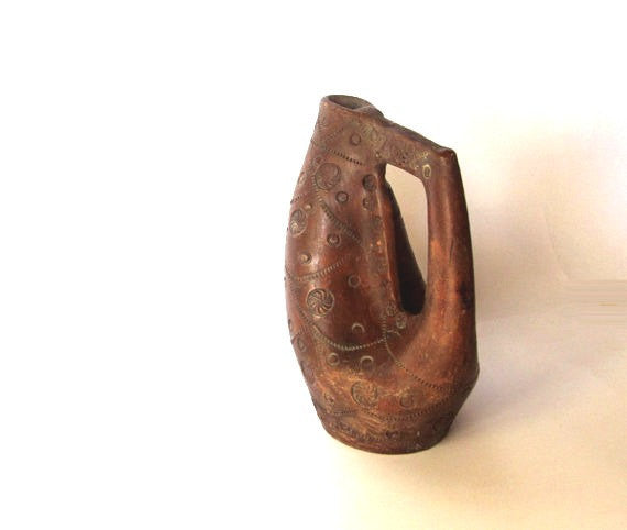 Pottery handmade. Vintage pitcher. Pottery pitcher. Ceramic pitcher. Pottery jug. Ceramic jug. Water jug. Farmhouse pottery.