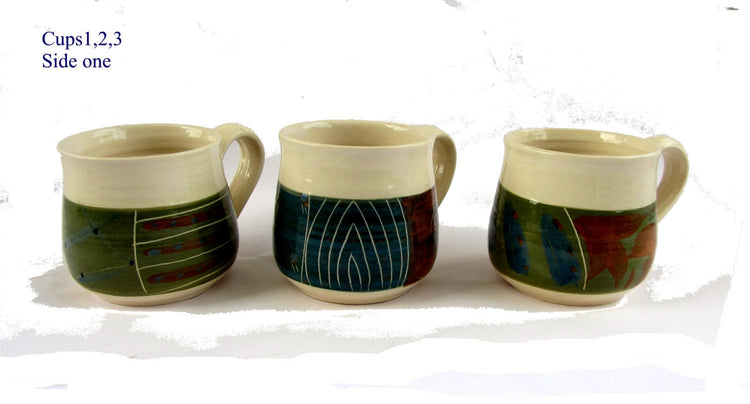 Pottery cups. ceramic coffee cups. Pottery coffee cups. Ceramic coffee set. Pottery coffee set. Holiday gift ideas. Farmhouse chic.