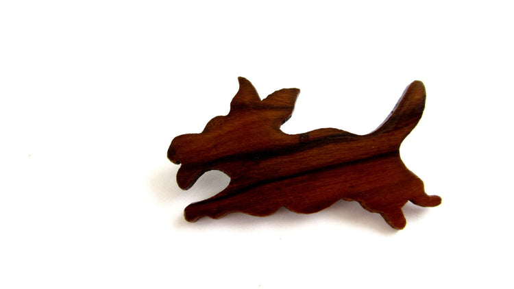 Animal pin. Wood pin. Animal brooch. Wooden pin. Dog pin. Dog brooch. Wood brooch. Wooden brooch. Vintage dog jewelry. True vintage. Brown.