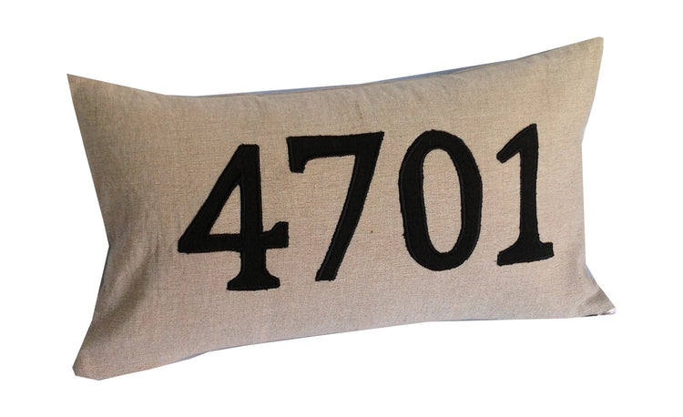 Monogram pillows, Zipcode throw pillows, Lumbar pillows, Modern house number pillow cover, House number throw pillows, khaki pillow