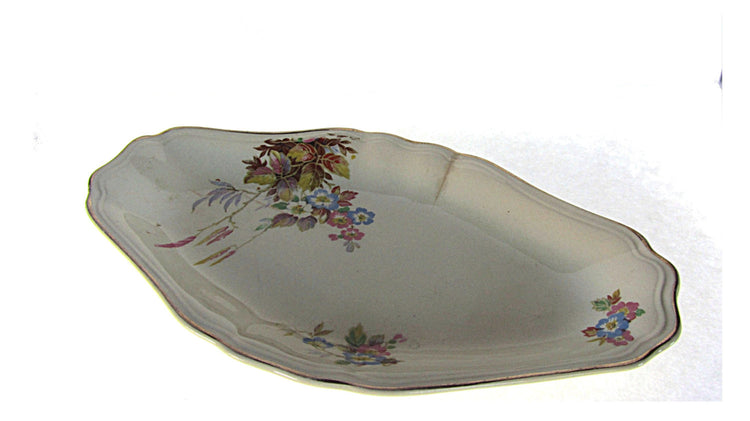 Floral china. Yellow china. Mid century china. Gold trim china. Gravy boat. Porcelain dinnerware. Gravy bowl. J G Meakin. Sunshine series.