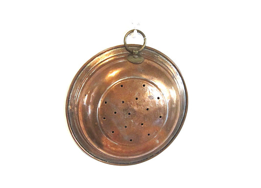 Vintage farmhouse decor. Farmhouse kitchen decor. Copper kitchen. Copper wall hanging. Strainer. Colander. Copper kitchen decor.