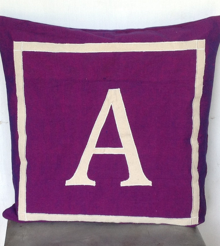 30% OFF Euro Pillows Monogram Personalized monogramed 26 inch purple shams -customized letter cushion cover-floor cushions
