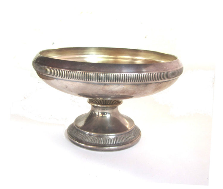 Vintage candy dish. Candy bowl. Trinket bowl. Pedestal bowl. Footed bowl. Pedestal dish. Silver plated copper candy bowl.