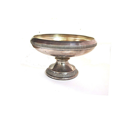 Vintage candy dish. Candy bowl. Trinket bowl. Pedestal bowl. Footed bowl. Pedestal dish. Silver plated copper candy bowl.