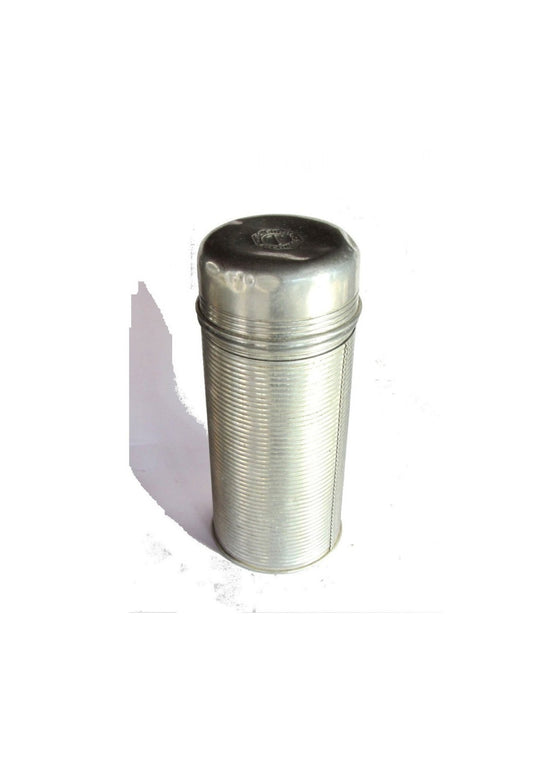 Vintage camping. Camping decor. Camping gear. Hiking decor. Thermos. Vintage thermos. Metal container. Ribbed stainless coffee thermos.