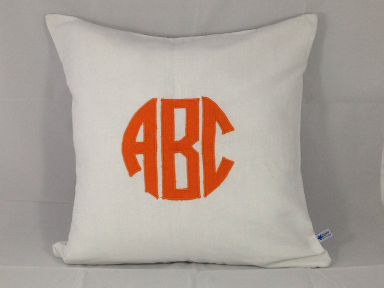 Circle Monogrammed Pillows, Dorm Decor, Christmas Gift for her, Monogram sofa Pillows, Monogram bedroom pillows