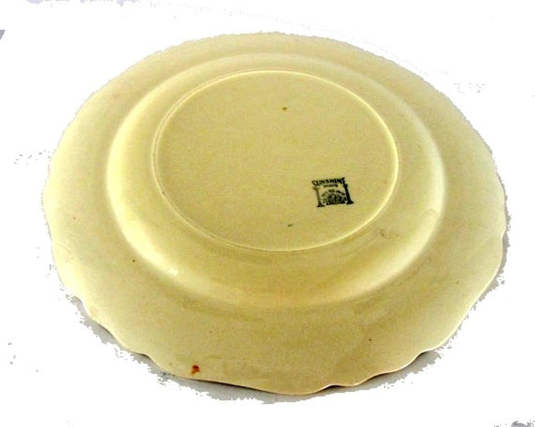 Mid century ceramic. Floral china. Gold trim china. Yellow china. China platter. Large platter. Porcelain dinnerware. J G Meakin. Sunshine.