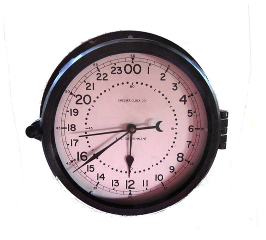 US Navy. Wall clock. Wall clock vintage. Sailing decor. Black wall clock.  Electric clock. Ship clock. 24 hour clock. US Military ship clock