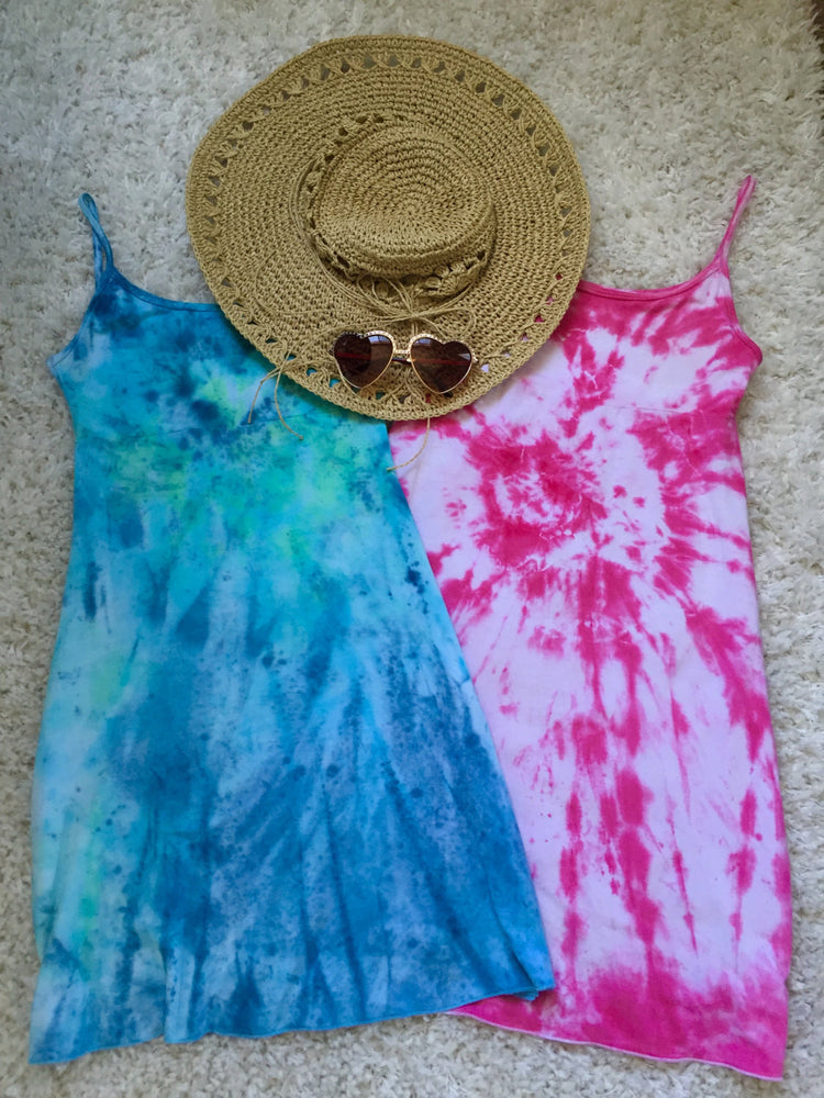 SALE!! Boho Chic Tie Dye Dress, Womens Sundress, Tie Dye Sundress, Boho Beach Sundress