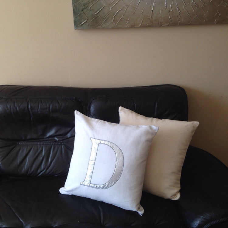 Personalized Pillows, Personalized silver throw pillows,  monogram pillow, Alphabet cushion cover-letter throw pillows